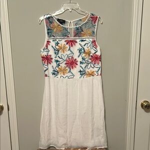AGB Red and Blue Sleeveless Crew Neck Sundress